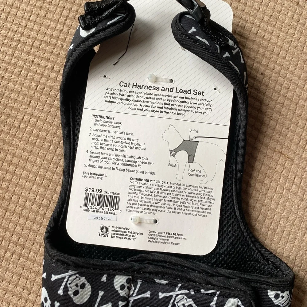 Cat harness and lead set
